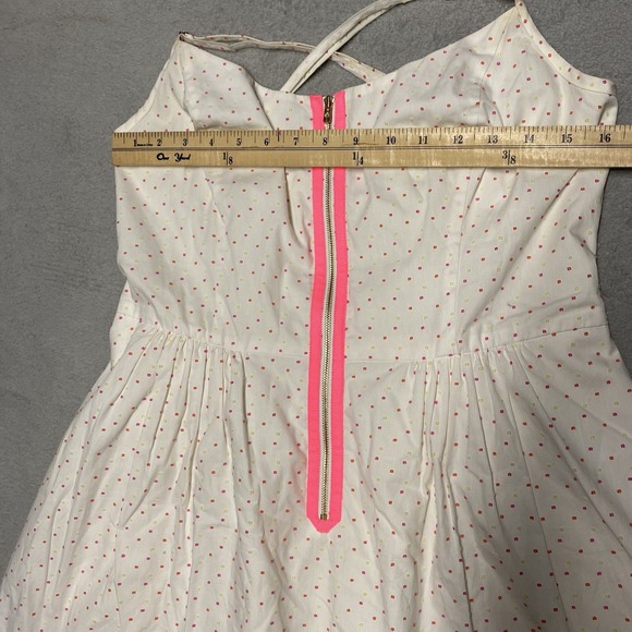 Lilly Pulitzer Alexa Dress 10 Resort White Clip Dot Polka Dot Front Zip Whimsy - Picture 6 of 8